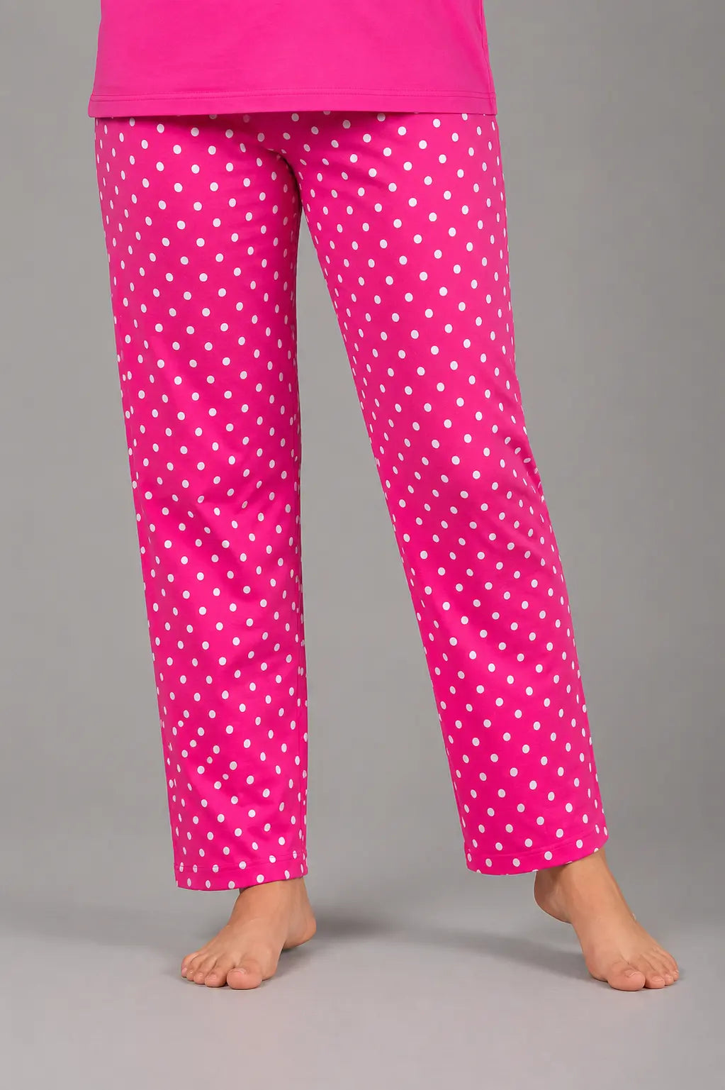 Women's Hot Pink Bunny Print Night Suit