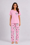 Women's Pink Panda Print Night Suit