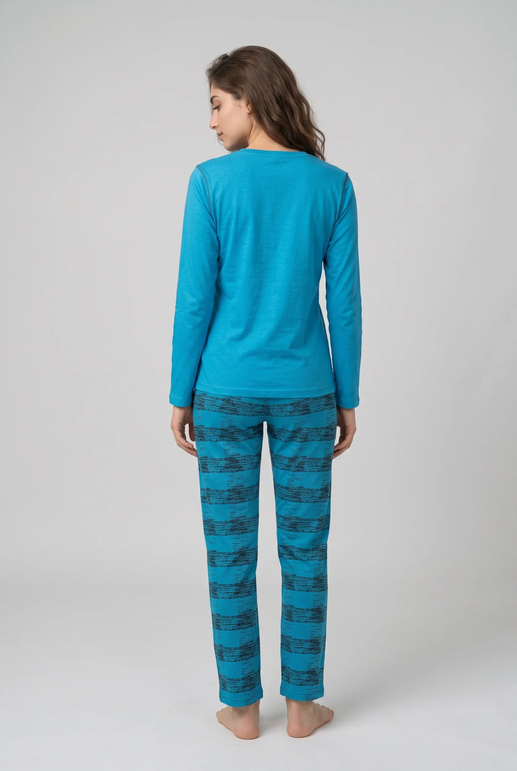 Women's Blue Mickey Mouse Print Night Suit