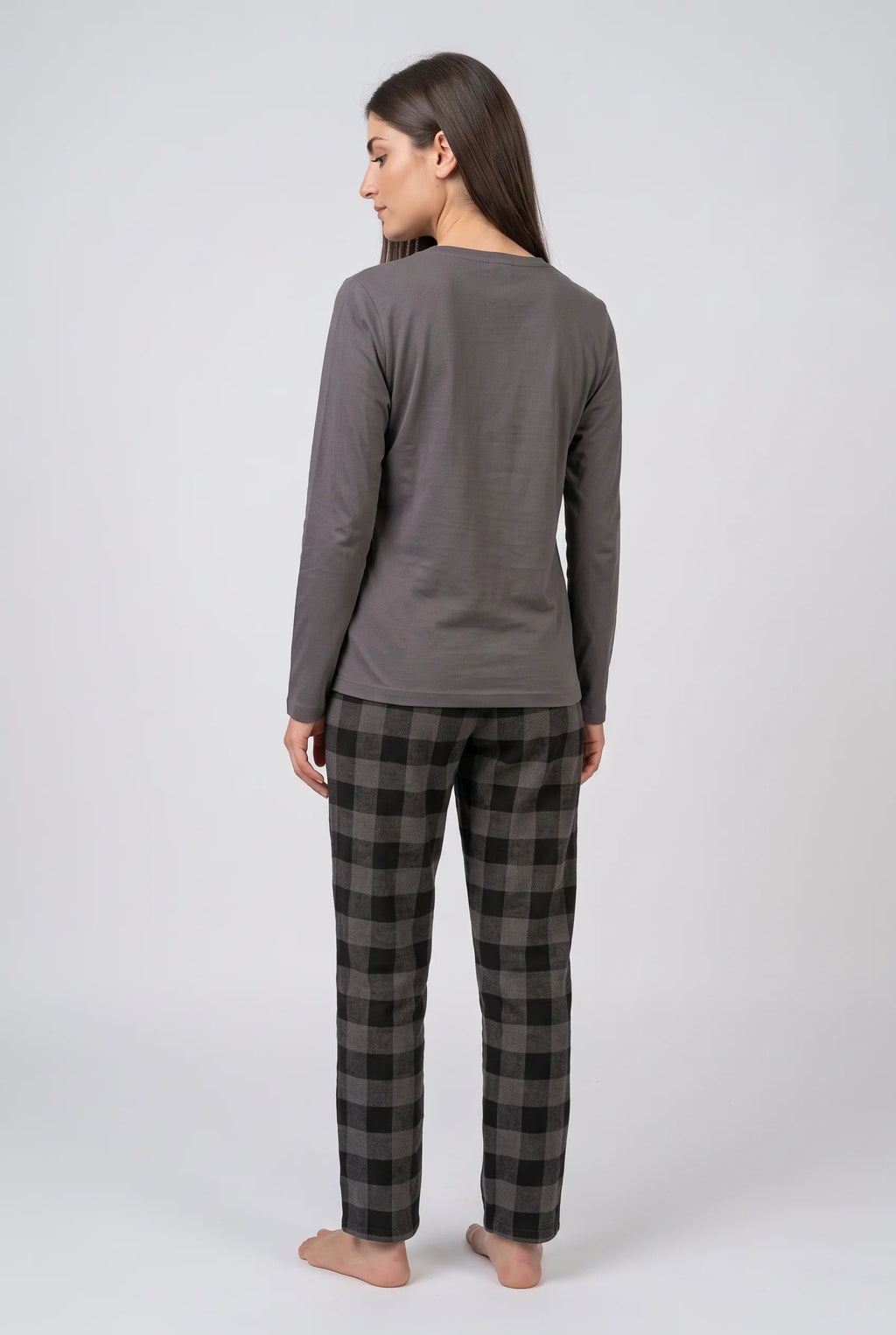 Women's Grey Mickey Mouse Print Night Suit