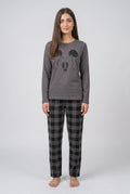 Women's Grey Mickey Mouse Print Night Suit