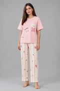 Women's Pink Bear Print Night Suit