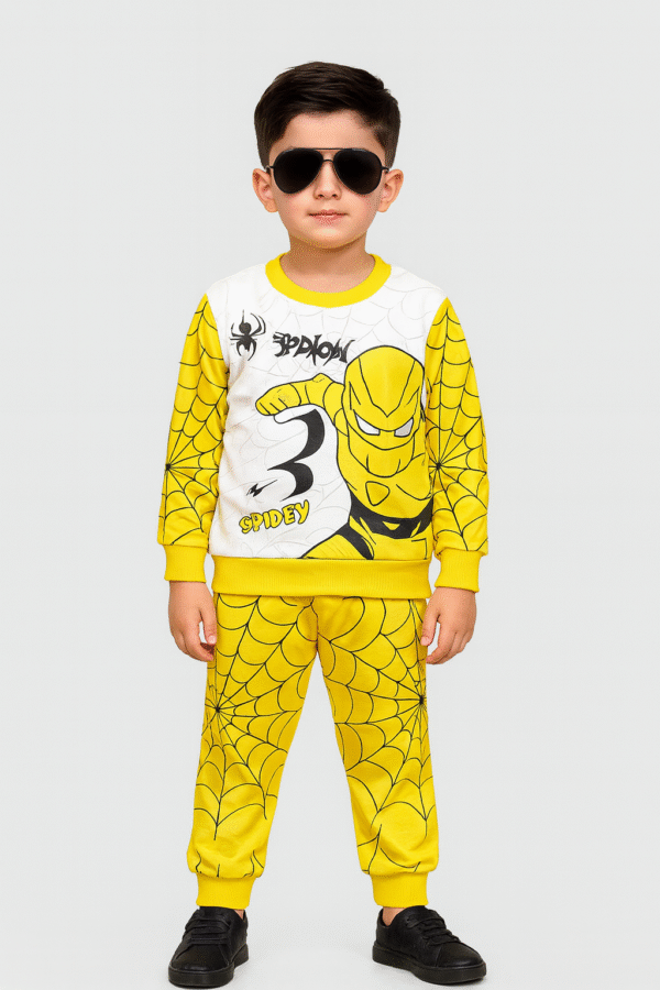 Kids Spiderman Terry Fabric Tracksuit – Sweatshirt & Trouser Set