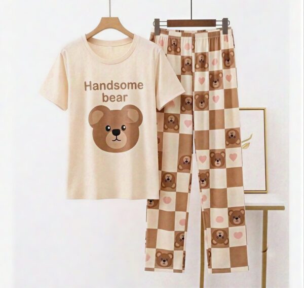 Handsome Bear Printed Night Suit